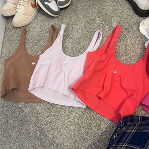 lululemon athletica Crop Tops - Brown, Light Pink, Coral